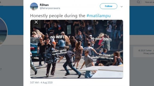 Listrik Padam Pancing Kreatifitas Netizen Ciptakan Meme